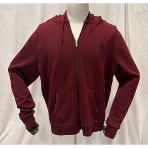 Polo Ralph Lauren Men's XL Burgundy Double-Knit Full-Zip Hoodie